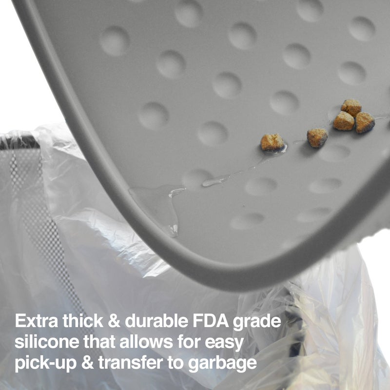 PetFusion Toughgrip Large Plus Dog Food Mat [Just The Right Size Before Getting Too Big @ 27.5 x 17.5]. Waterproof, Extra Tough FDA Grade Silicone, Grey - Image 5